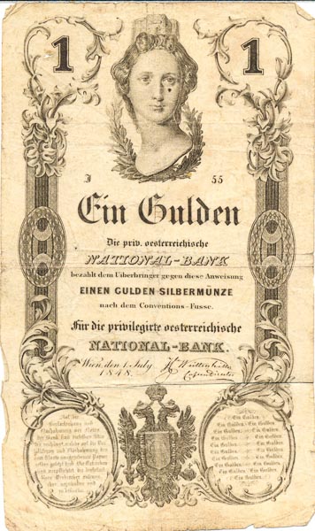 Gulden 1848 J - front