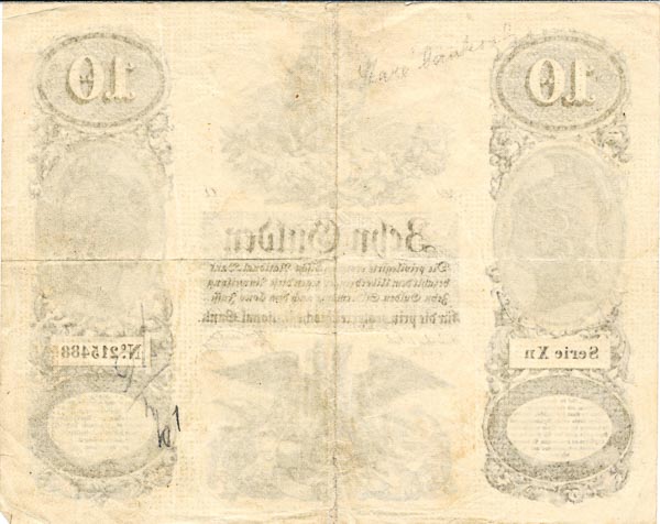 10 Gulden 1854 Xn - back