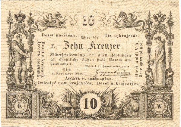 10 Kreutzer 1860 - front