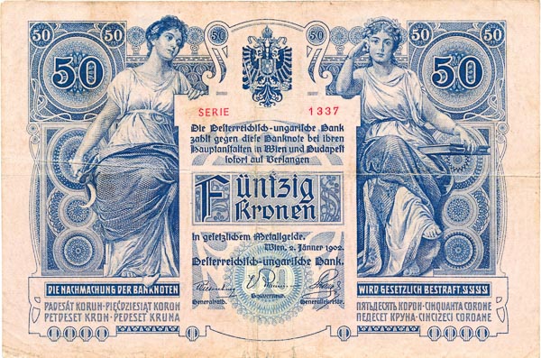 50 Corona 1902 s. 1337 - front