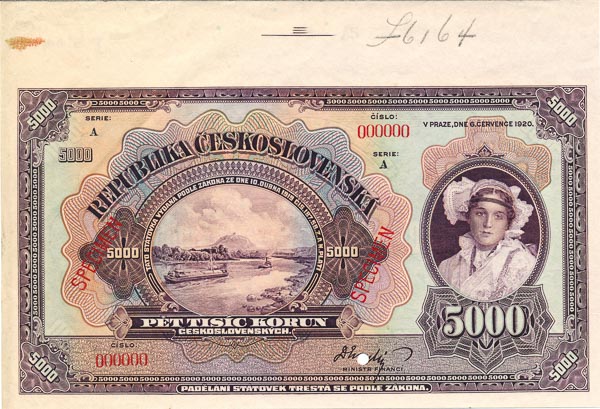 5000 Koruna 1920 A (annulus) - front