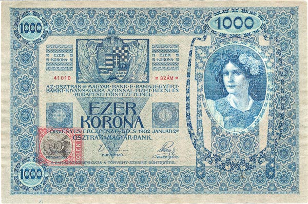 1000 Koruna 1902/1919 s. 1271 (stamp Czechoslovakia) - front