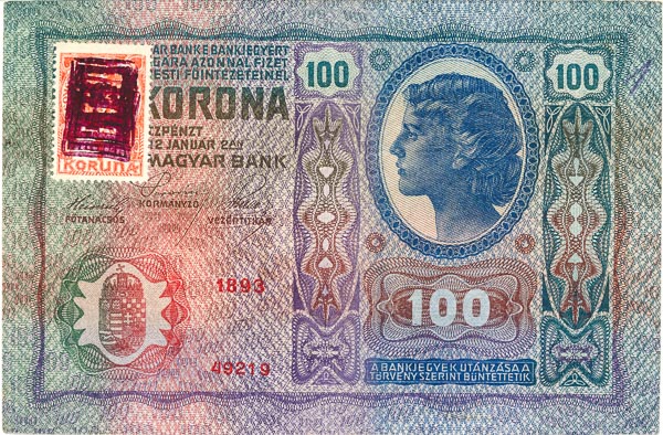 100 K 1912/1919 s. 1893 (kolek ČSR) - revers