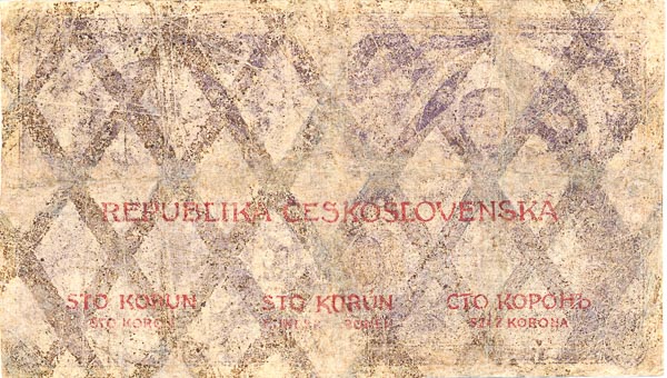 100 Kč 1919 s. 0013 - revers