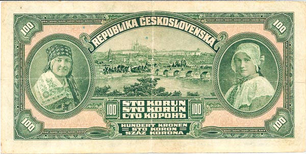 100 Kč 1920 At - revers