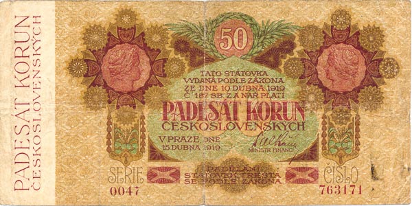 50 Kč 1919 s. 0047 - avers