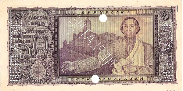 50 Kč 1922 s. 015 (bankovní vzor) - revers