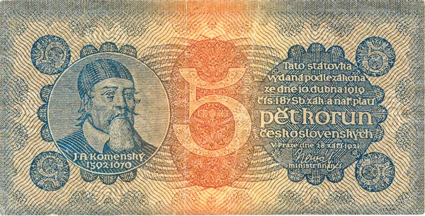 5 Kč 1921 s. 5 - avers
