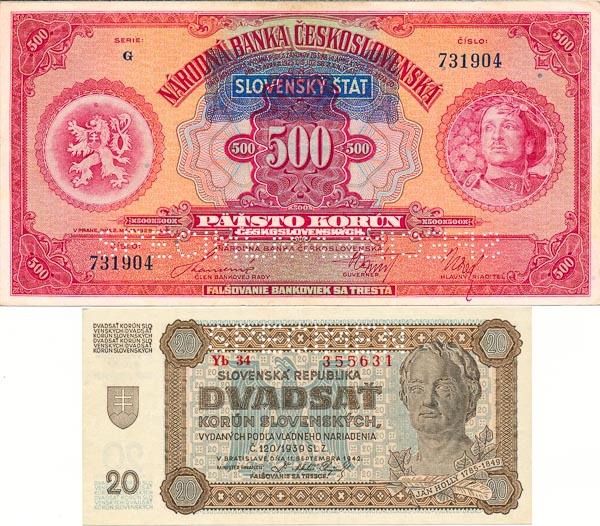 Lot of banknotes (5 pcs) - front