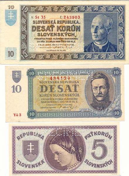 Lot of banknotes (5 pcs) - back