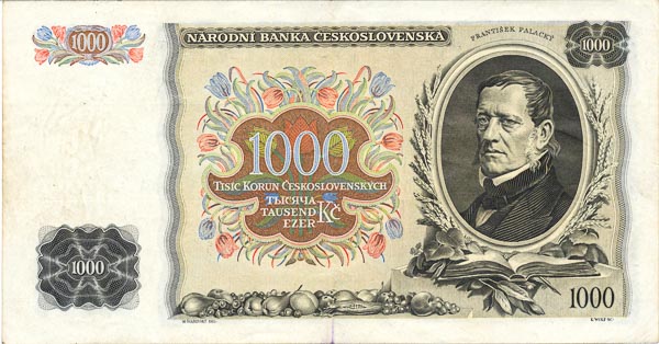 1000 Koruna 1934/1939 P - back