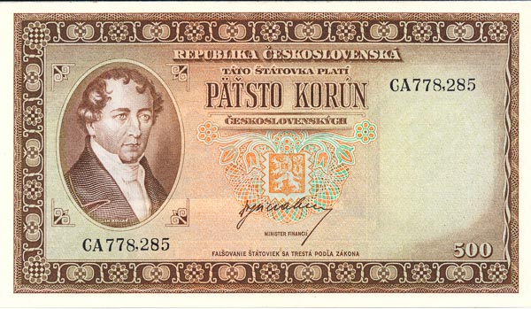 500 Koruna (1945) CA (perforated) - front