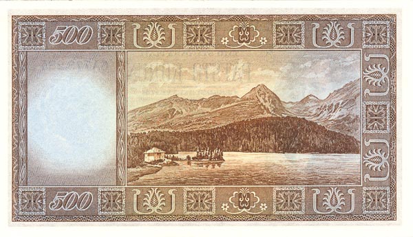 500 Koruna (1945) CA (perforated) - back