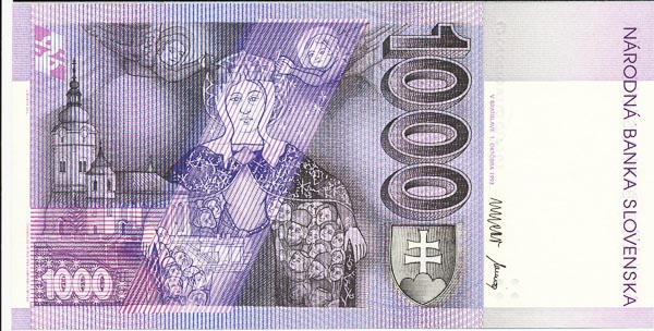 1000 Koruna 1993 G - back