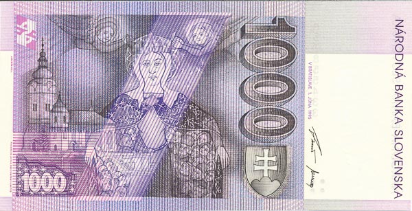 1000 Koruna 1995 G - back