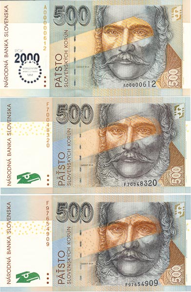 500 Koruna (3 pcs) - front
