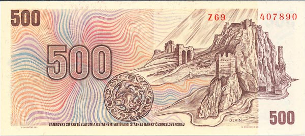 500 Koruna 1973/1993 Z 69 - back