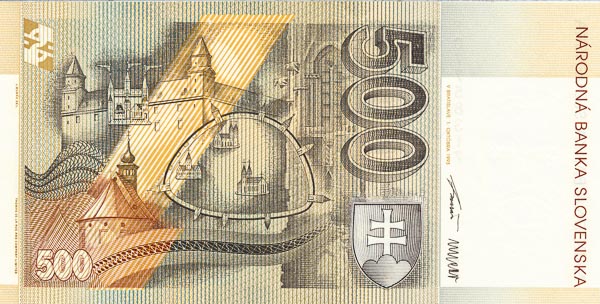 500 Koruna 1993 F - back