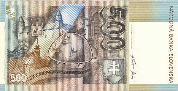 500 Koruna 1996 F - back