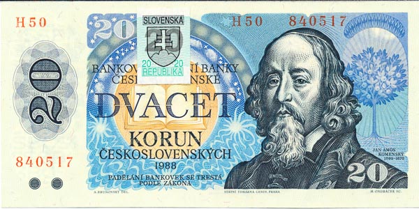 20 Koruna 1988/1993 H 50 - front