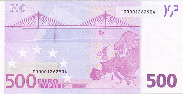500 Euro 2002 T - revers