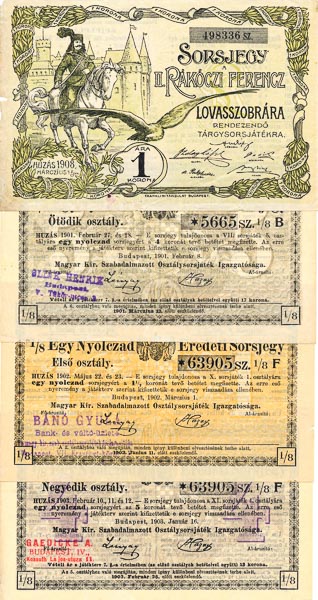 Lot loterijních poukázek (9 ks) - avers