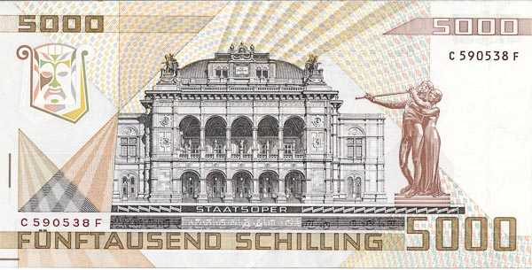 5000 Schilling 1988 C - back