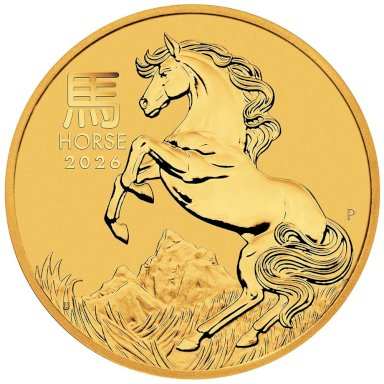 Gold coin Year of the Horse 2026 Pert Mint 2 ounce - front