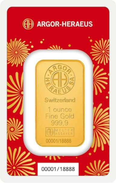 Gold bar Year of the horse 2026 Argor-Heraeus 1 ounce - back
