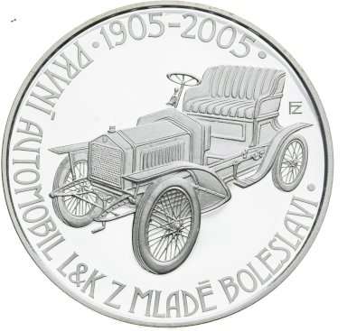 200 Kč 2005 - První automobil z Mladé Boleslavi - avers