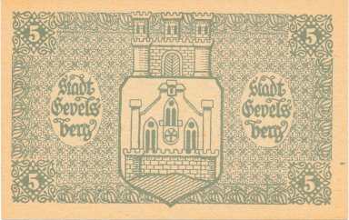 5 Marek 1918 Stadt Gevelsberg "Muster" - revers