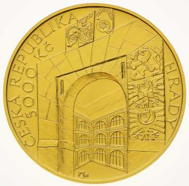 5000 CZK - Gold Coin Veveří Castle from the series Castles BK - back