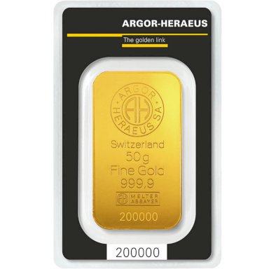 Argor-Heraeus - Gold bar 50 g - front