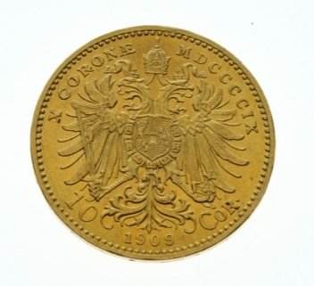 10 Koruna 1909 BZ- Schwartz - reverz