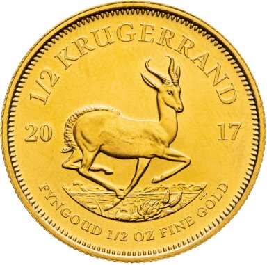 Gold coin Krugerrand 1/2 ounce - front