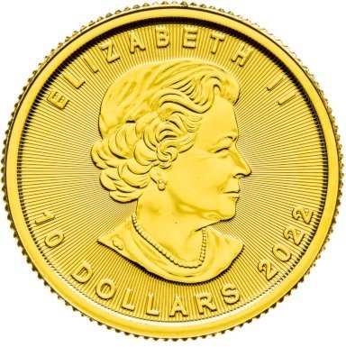 Gold coin Maple Leaf - 1/4 ounce - back