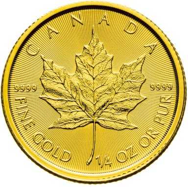 Gold coin Maple Leaf - 1/4 ounce - front