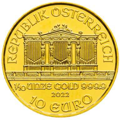 Gold coin Philharmoniker - 1/10 ounce - back