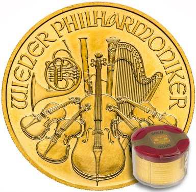 Gold coin Wiener Philharmoniker 1 ounce - pack of 10 - front