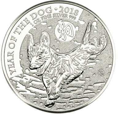 Investment silver - Year of the dog (United Kingdom) - 1 ounce - front