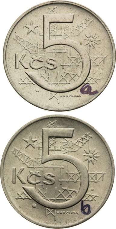 Lot 5 Kčs 1973 (2ks) - averz