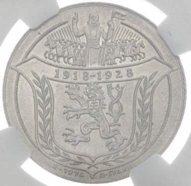 Medaile 1928/1974 - Jsem ražen z českého kovu (odražek Cu-Ni) MS 67 - revers