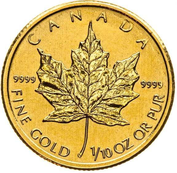 Gold investment Maple Leaf Year of the Tiger - 1/10 Oz