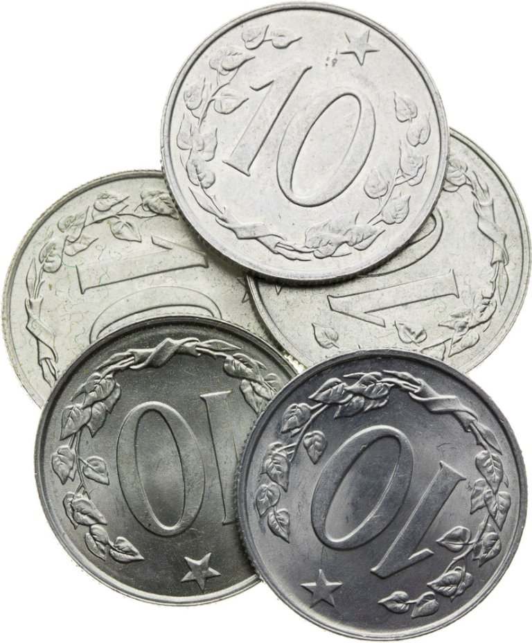Lot of 10 Heller coins (5pcs)