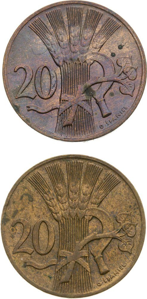 Lot 20 Haléřových mincí (2ks)