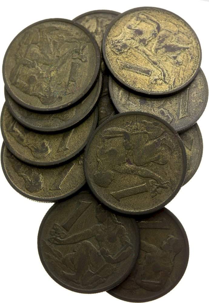 Lot of 1 Koruna coins (14pcs)