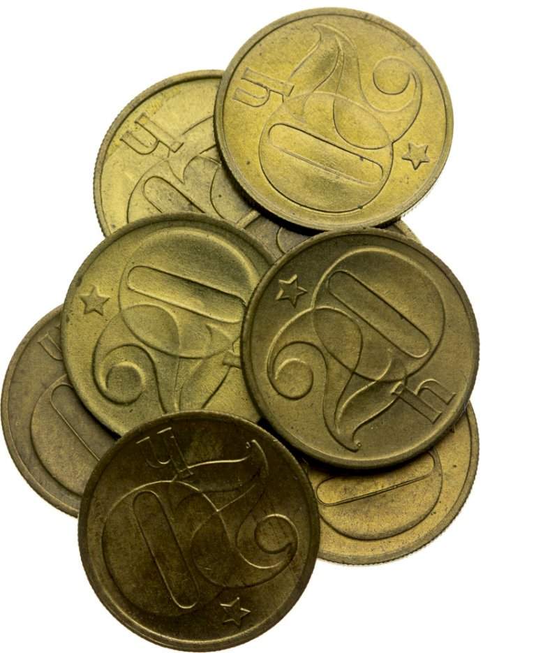 Lot 8ks 20 Halierových mincí
