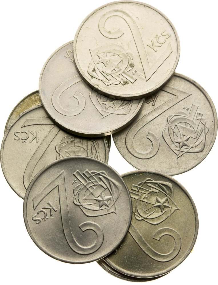 Lot of 2 Koruna coins (8pcs)