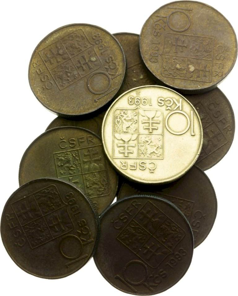Lot of 10 Koruna Štefánik coins (10pcs)