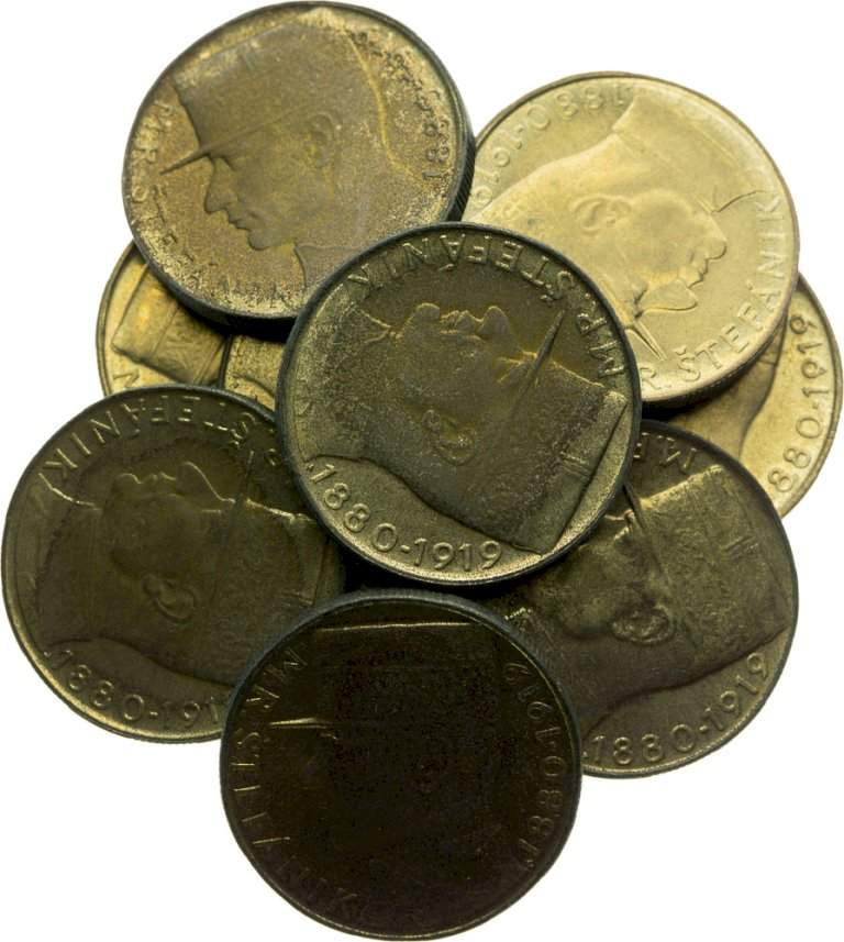 Lot of 10 Koruna Štefánik coins (10pcs)